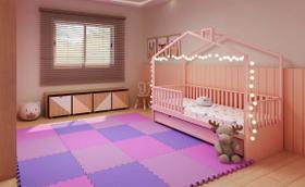 Kit 12 Tatames Tapetes Eva 50 X 50 X 1cm 10mm Tons de Rosa Infantil Bebê Academia