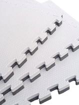 Kit 12 Tatames Tapetes EVA 50x50x4cm 40mm Bicolor Cinza com Preto Kit 12 Tatames Tapetes EVA 50x50x4cm 40mm Bicolor Cinza com Preto