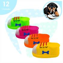 Kit 12 Tênis Mordedores Anti Stress Brinquedo Cachorro 10cm