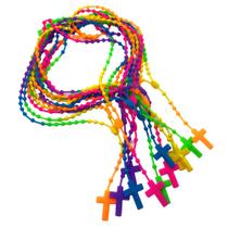 Kit 12 Terços Católicos De Plástico Colorido Kit 12 Terços Católicos De Plástico Colorido