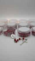 Kit 12 Terços Perfumados Madeira Rosas 50cm