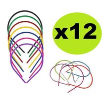 Kit 12 Tiaras Arco Plástico Para Cabelo Sortida 14cm