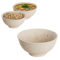 Kit 12 Tigela Oriental Japonesa 400mL porcelana Creme Mesclado Sapporo 13x6cm Açai Sorvete Sopas Caldos Salada Cevche Shimeji apetivios