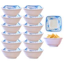 Kit 12 Tigela Pote 750ml Bowl Quadrado Melamina Portuguesa