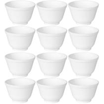 Kit 12 Tigelas Bowl 450ml Plástico Branco Cumbucas Porções Açaí Coza Uno Bares Restaurantes
