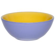 Kit 12 Tigelas Bowl Bicolor Amarelo E Azul Hortência Oxford Cerâmica 600Ml