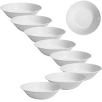 Kit 12 Tigelas Pote Melamina Redonda Branca 18cm Para Salada Porções Tira Gosto