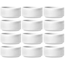 Kit 12 Tigelas Ramekins Porcelana 130ml Canelado Germer Bran