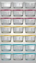 Kit 12 Tigelas Vidro C/ Tampa 600ml