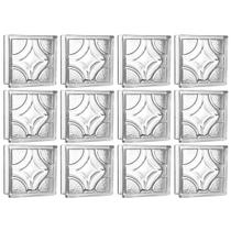 Kit 12 Tijolos Bloco De Vidro Estrelas 19X19X8 Tradestar