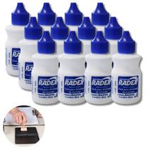 Kit 12 Tinta Carimbo Azul Alto Rendimento Escritório Secagem Rapida