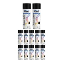 Kit 12 Tinta Spray Alta Temp Preto Brilhante 350ml Tekbond