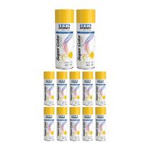 Kit 12 Tinta Spray Uso Geral Amarelo 350ml - Tekbond