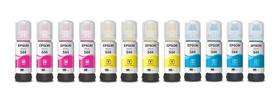 Kit 12 tintas original t544 l3110 l3150 l3250 color