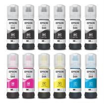 Kit 12 tintas original t544 l3110 l3210 l3250 b y c m