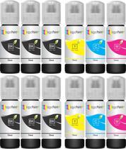 Kit 12 Tintas Para impressoras Epson 544 l3150 L3110 L3250 L3150 compatíveis marca Ecologyc Paint