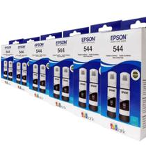 Kit 12 tintas t544 l3110 l3150 l3250 preto