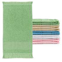 Kit 12 Toalha de Mão Lavabo c/ Franja 100% Algodão 23x39cm
