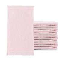 Kit 12 Toalha Manicuri Lavabo Academia Fitness Treinar Rosa