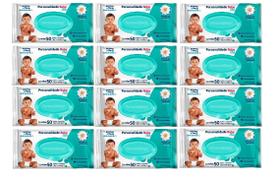 Kit 12 Toalha Umed. Personalidade Baby Plus 50Un Eurofral - Eurofral Industria D