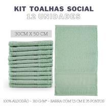 Kit 12 toalhas de lavabo social - CORES