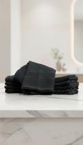 Kit 12 Toalhas De Rosto Algodão Preto Profissional Kit 12 Toalhas De Rosto Algodão Preto Profissional