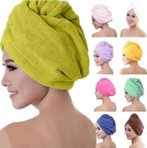 Kit 12 Toalhas Grossa Mágica Para Cabelo Secar Rápido Touca Banho