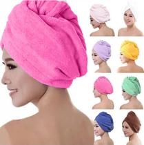 Kit 12 Toalhas Grossa Mágica Para Cabelo Secar Rápido Touca Banho