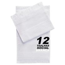 Kit 12 Toalhinhas De Mão Social Escolar Boca Bordar - Branca