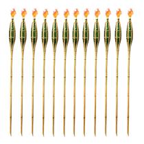 Kit 12 Tochas Iluminação De Bambu P/ Decoração Desmontável