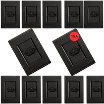 Kit 12 Tomada Simples Grafite 10A Tramontina Liz Kit 12 Tomada Simples Grafite 10A Tramontina Liz