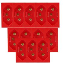 Kit 12 Tomadas Módulos Padrão 20A Vermelha Habitat - Fame Kit 12 Tomadas Módulos Padrão 20A Vermelha Habitat - Fame