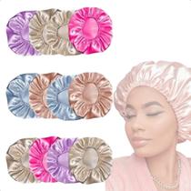 Kit 12 Touca De Cetim Anti Frizz De Dormir Toque De Seda Kit 12 Touca De Cetim Anti Frizz De Dormir Toque De Seda