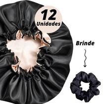 Kit 12 Toucas de Cetim Dupla Face com Ajuste Cores sortidas