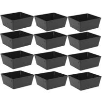 Kit 12 Travessas para Servir Saladeira 1,4L Preto Plástico Coza Uno Restaurantes Cozinhas Buffets