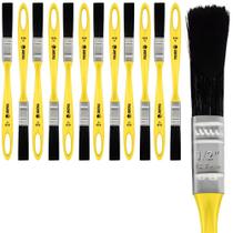 Kit 12 Trinchas Pinceis Tigre Janela Portão Escada Esmalte Óleo Pintura Metais Pequena 1,27cm 1/2” 519 Polegadas Filamento Cerdas Sintéticas Preta