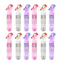 Kit 12 tubos de Fazer Bolhas de Sabão Unicórnio Lembrancinha Aniversário Atacado