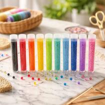 Kit 12 Tubos Glitter Miçanga Decoração Artesanato Miçanga Escolar Glitter Estrela Flor 8 gramas Kit 12 Tubos Glitter Miçanga Decoração Artesanato Miçanga Escolar Glitter Estrela Flor 8 gramas