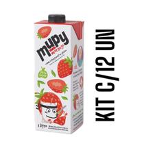 Kit 12 Un Bebida Base Soja Morango Mupy 1L