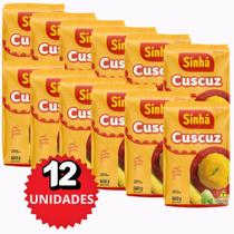 KIT 12 UN. Cuscuz Sinhá 500Grs Tradicional Farinha de Milho Flocada Sem Glúten