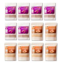 Kit 12 Un Farinha Batata Doce Polpa Laranja e Roxa Pó 5.4kg