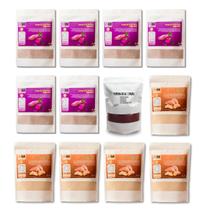 Kit 12 Un Farinha Batata Doce Polpa Laranja, Roxa e Beterraba Pó 5.450kg Kit 12 Un Farinha Batata Doce Polpa Laranja, Roxa e Beterraba Pó 5.450kg