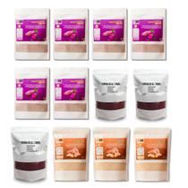 Kit 12 Un Farinha Batata Doce Polpa Laranja, Roxa e Beterraba Pó 5.550kg