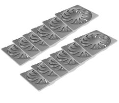 Kit 12 Un Grelha Abre/Fecha Quadrado Titânio Dn100