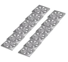 Kit 12 Un Grelha Quadrada Rotativa Inox 10Cm Central