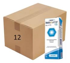 Kit 12 Un Isosource 1.5 1000ml - Nestlé Sabor Baunilha
