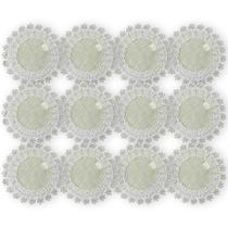 Kit 12 Un Jogo Americano Redondo Renda Bege 45Cm Rafimex
