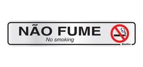 Kit 12 Un. Placa de Sinalização Não Fume 5x25cm em Alumínio