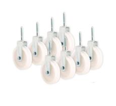 Kit 12 Un Roldana Branca Plástica Com Parafuso 4Cm