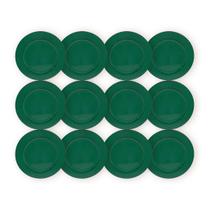 Kit 12 Un Sousplat Redondo Verde Polipropileno 33Cm Rafimex